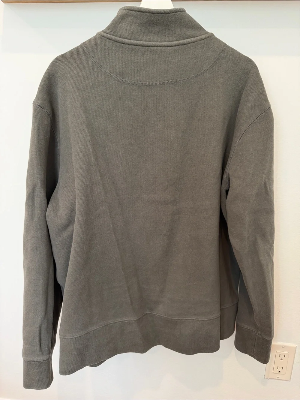 Banana Republic Men's Quarter-Zip Sweater Jacket in Olive